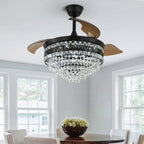 Luxury Gold Smart Ceiling Fan Chandelier - 42"
