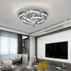 Luxury K9 Crystal Chandelier - Modern Dimmable LED Flush Mount