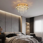 Luxury Gold Crystal Chandelier - Modern LED Bedroom Light