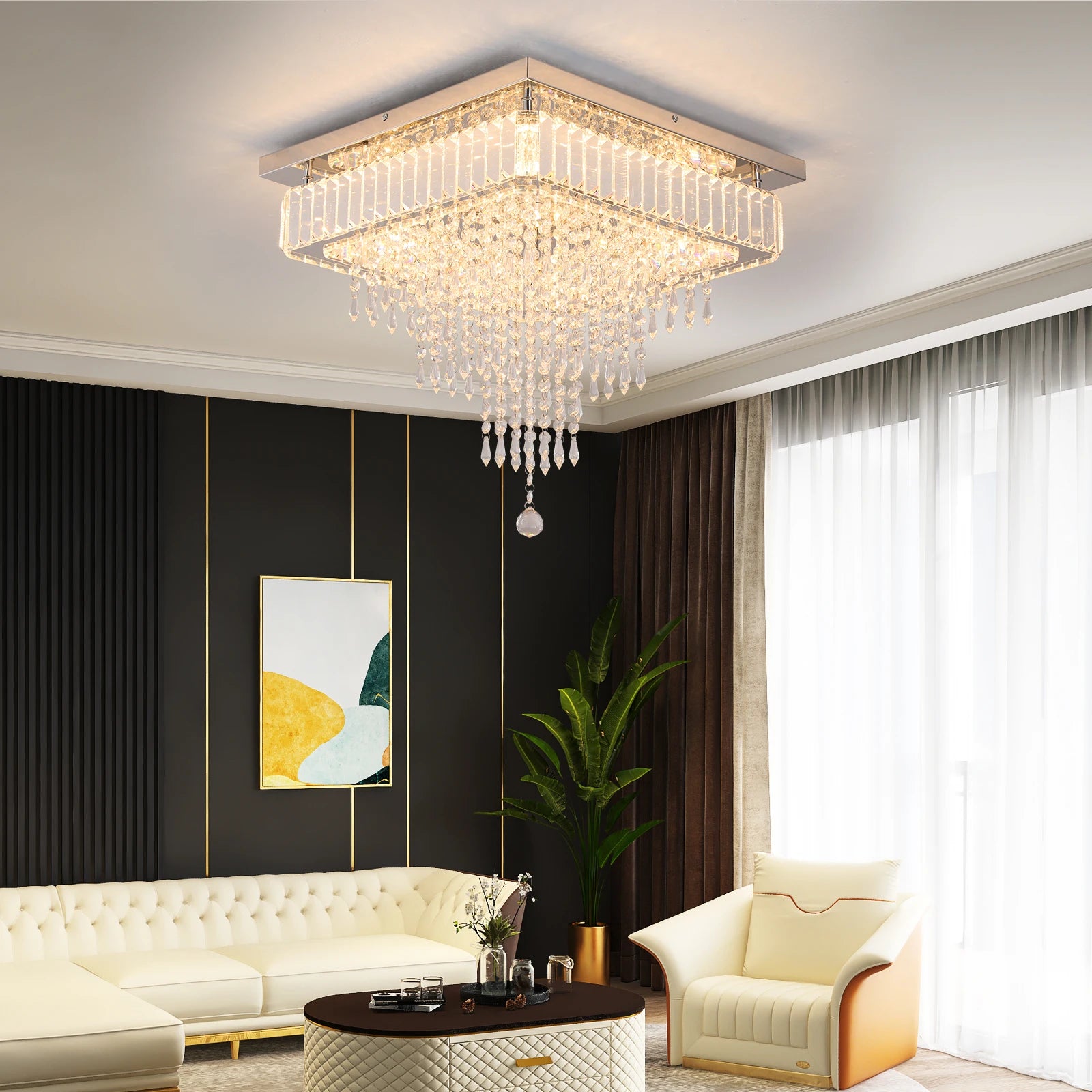 Luxury Rain Drop Crystal LED Pendant Light