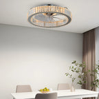 Luxury Crystal Chandelier Ceiling Fan with LED & Remote