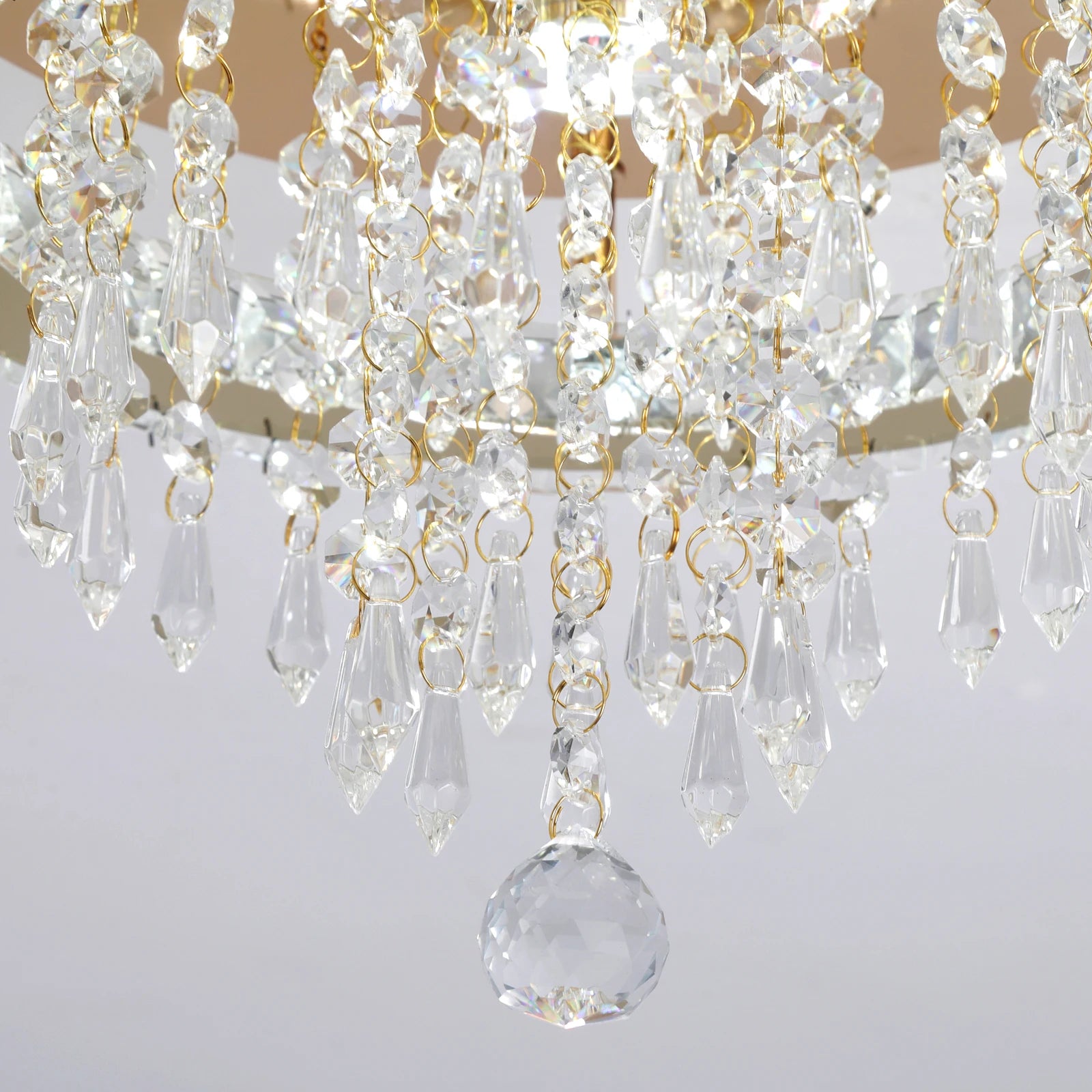 Luxury Gold Crystal Chandelier - Modern LED Bedroom Light