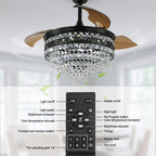 Luxury Gold Smart Ceiling Fan Chandelier - 42"