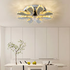 Modern Luxury Crystal Ceiling Fan Chandelier