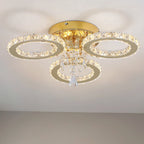 Luxury Gold Crystal Chandelier - Modern LED Bedroom Light