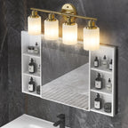 4-Light Modern Golden Vanity Sconce | 24" Bathroom Wall Light