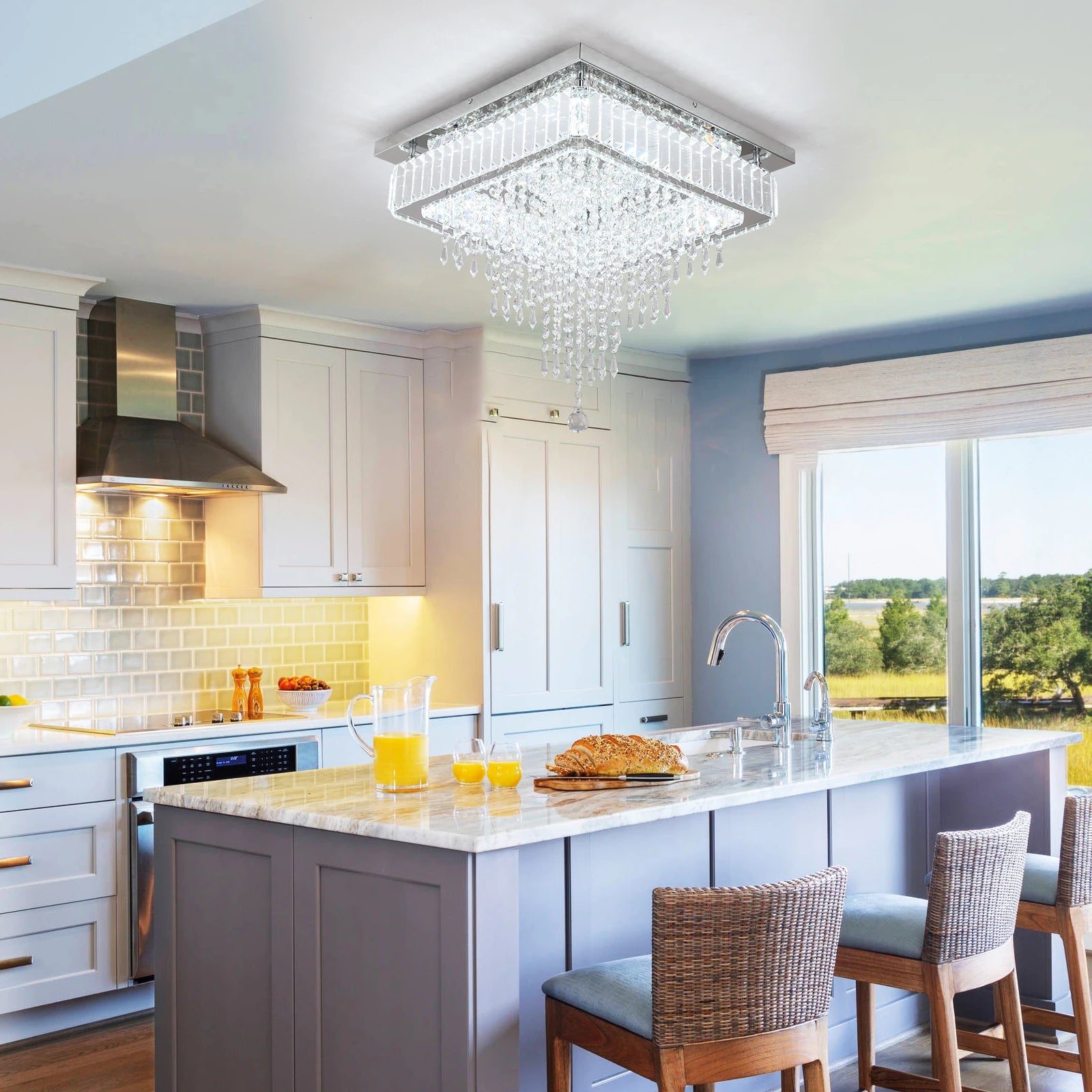 Luxury Rain Drop Crystal LED Pendant Light