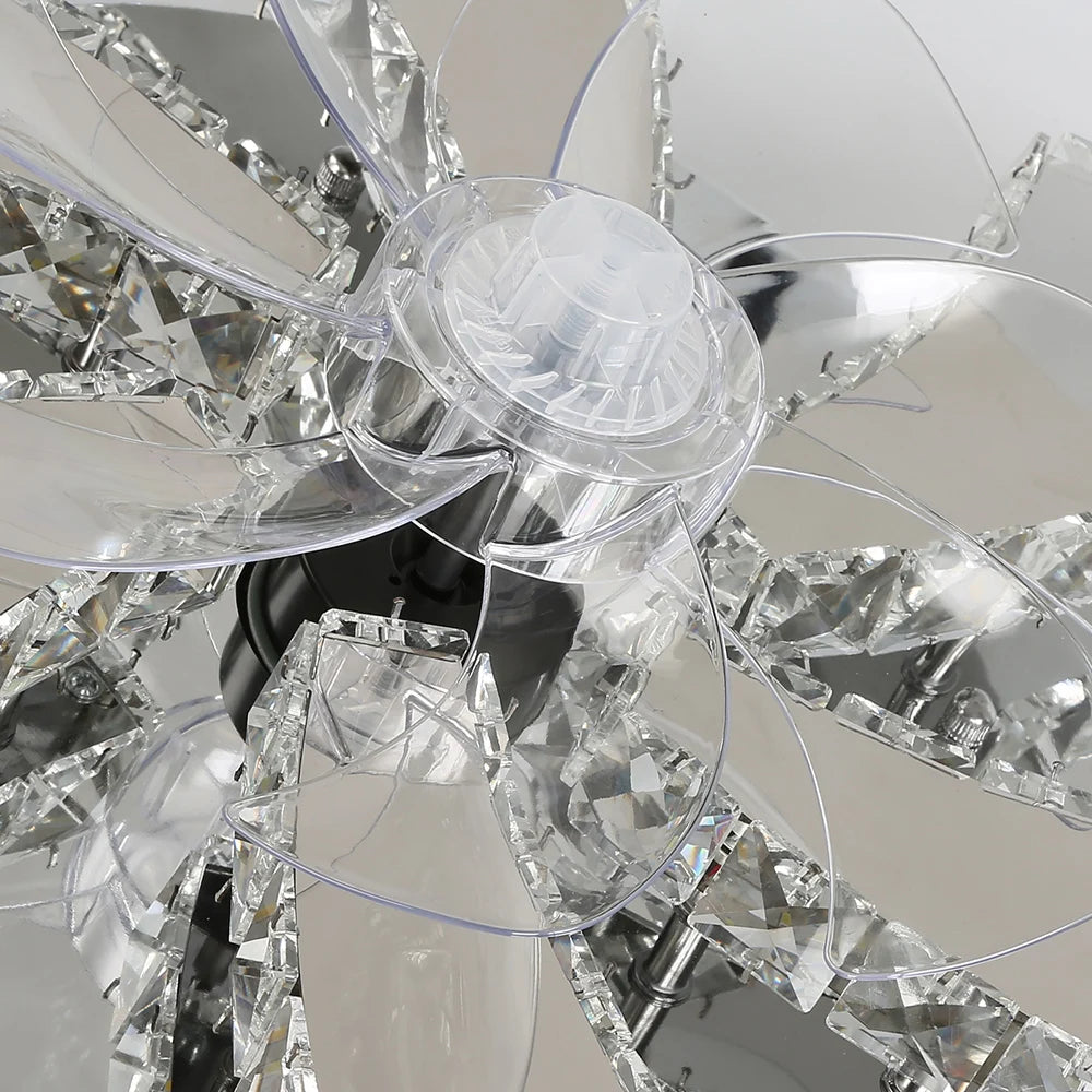 Modern Luxury Crystal Ceiling Fan Chandelier