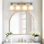 4-Light Modern Golden Vanity Sconce | 24" Bathroom Wall Light