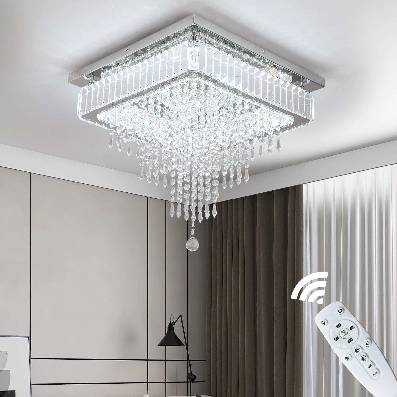 Luxury Rain Drop Crystal LED Pendant Light