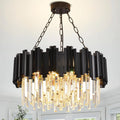 Modern Black Crystal Chandelier - Luxury 9-Light Fixture