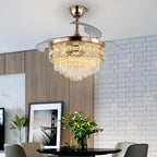 Luxury Gold Smart Ceiling Fan Chandelier - 42"