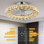 Luxury Crystal Chandelier Ceiling Fan with LED & Remote