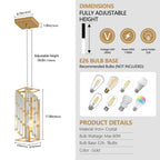 Modern Adjustable Crystal Pendant Light 3-Pack