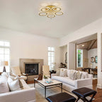 Luxury Gold Crystal Chandelier - Modern LED Bedroom Light