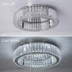 Modern Double-Circle Crystal LED Chandelier