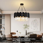 Modern Black Crystal Chandelier - Luxury 9-Light Fixture