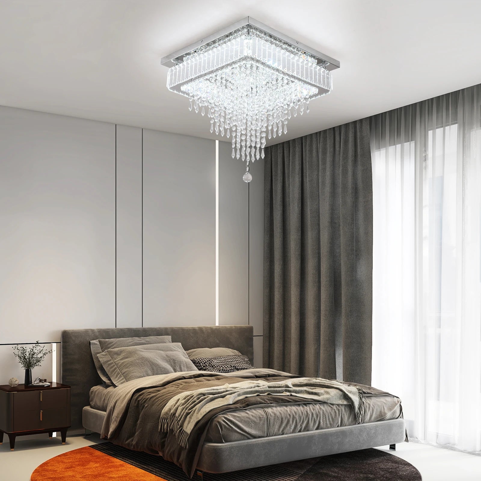 Luxury Rain Drop Crystal LED Pendant Light