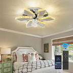Modern Luxury Crystal Ceiling Fan Chandelier
