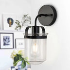 Modern Wall Sconce with Clear Cylindrical Glass Shade