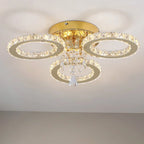 Luxury Gold Crystal Chandelier - Modern LED Bedroom Light