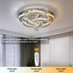 Luxury K9 Crystal Chandelier - Modern Dimmable LED Flush Mount