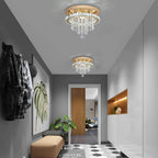 Luxury Gold Crystal Chandelier - Modern LED Bedroom Light