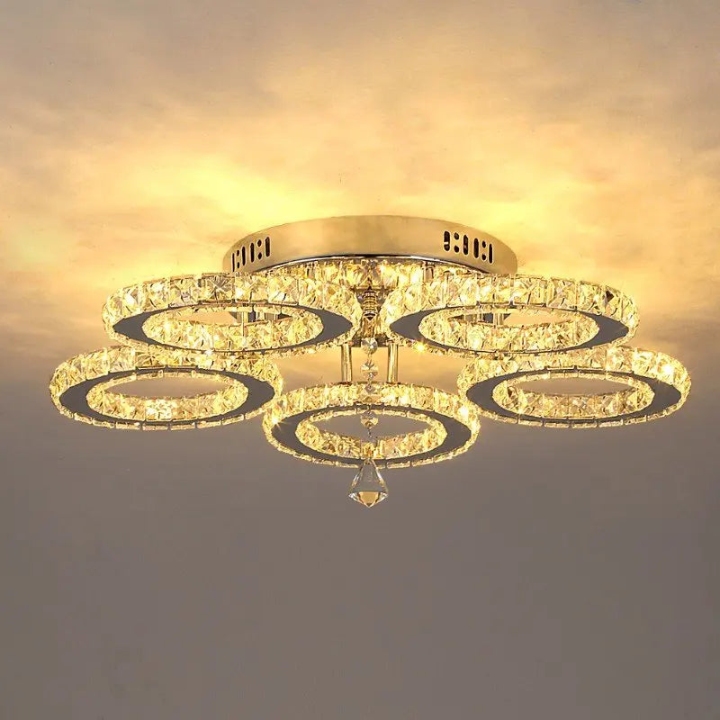 Modern Luxury Crystal Ceiling Fan Chandelier