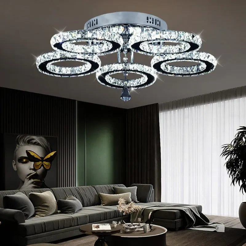 Modern Luxury Crystal Ceiling Fan Chandelier