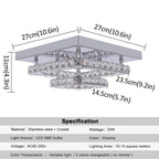 Luxury Square Crystal LED Ceiling Light