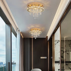Luxury Gold Crystal Chandelier - Modern LED Bedroom Light