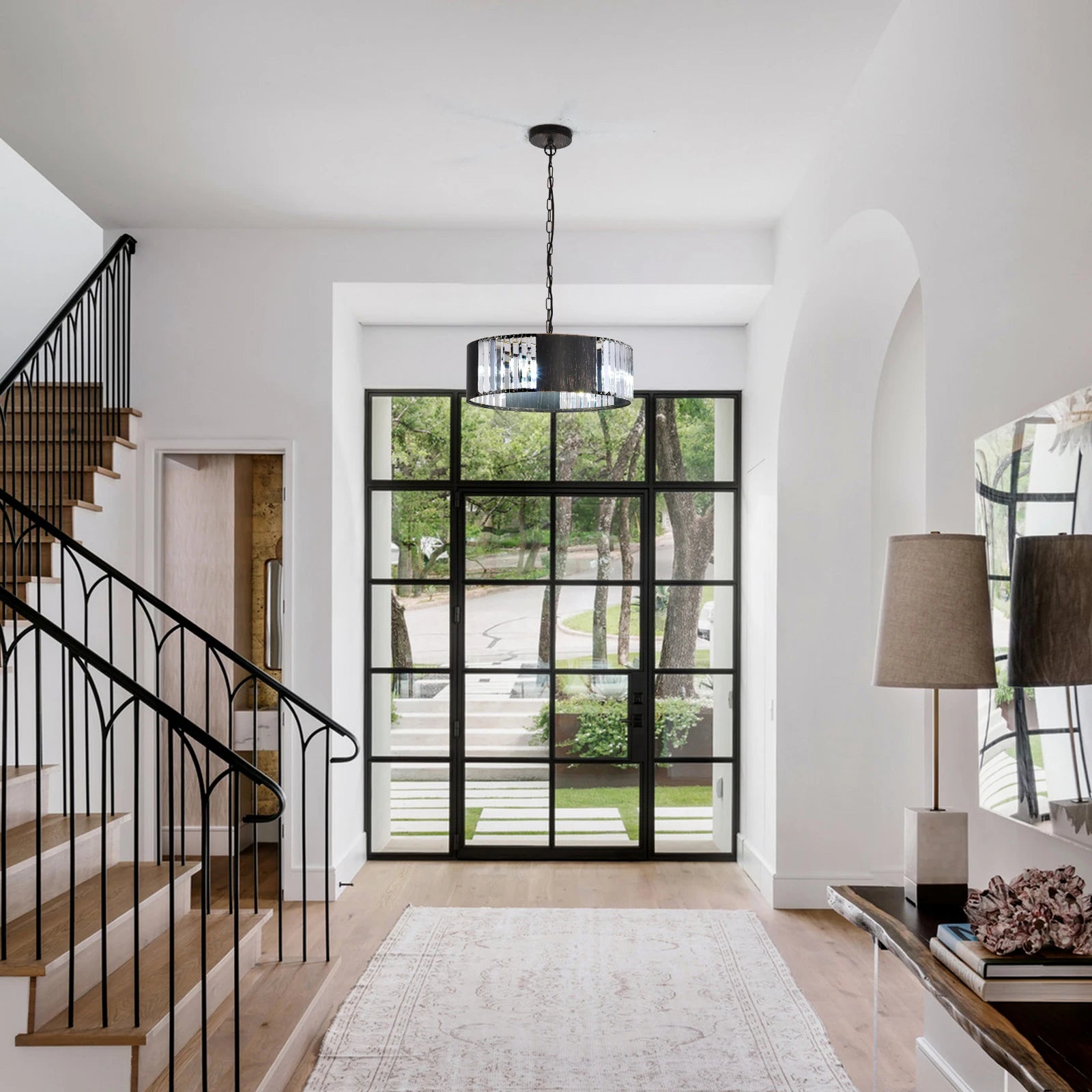 Luxury Black K9 Crystal Pendant Light