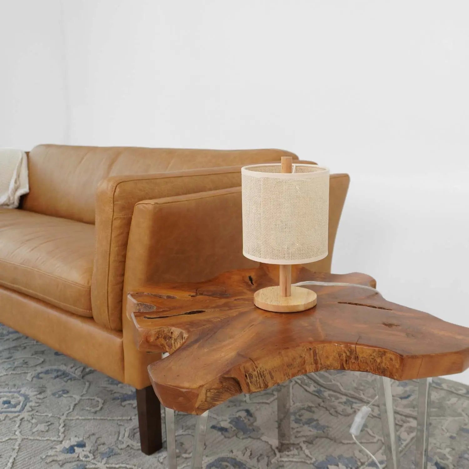 Opeloak Scandinavian Natural Oak Wood Table Lamp