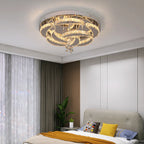 Luxury K9 Crystal Chandelier - Modern Dimmable LED Flush Mount