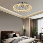 Luxury Crystal Chandelier Ceiling Fan with LED & Remote