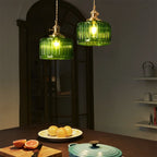Retro Green Glass Crystal Pendant Light