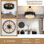 Modern Black Crystal Chandelier - Luxury 9-Light Fixture