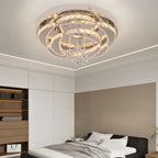 Luxury K9 Crystal Chandelier - Modern Dimmable LED Flush Mount