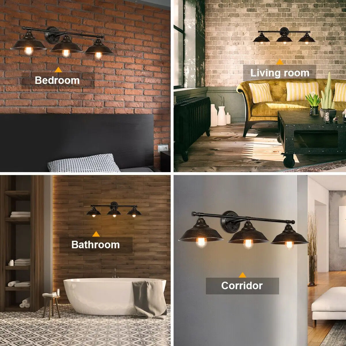 Modern 3-Light Bathroom Wall Sconce