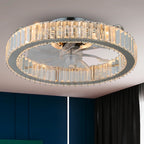 Luxury Crystal Chandelier Ceiling Fan with LED & Remote