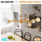 Modern 28" Golden Crystal Chandelier - 9 Lights