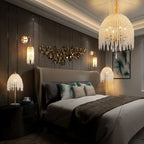 Elegant Gold Cascading Crystal Wall Sconces