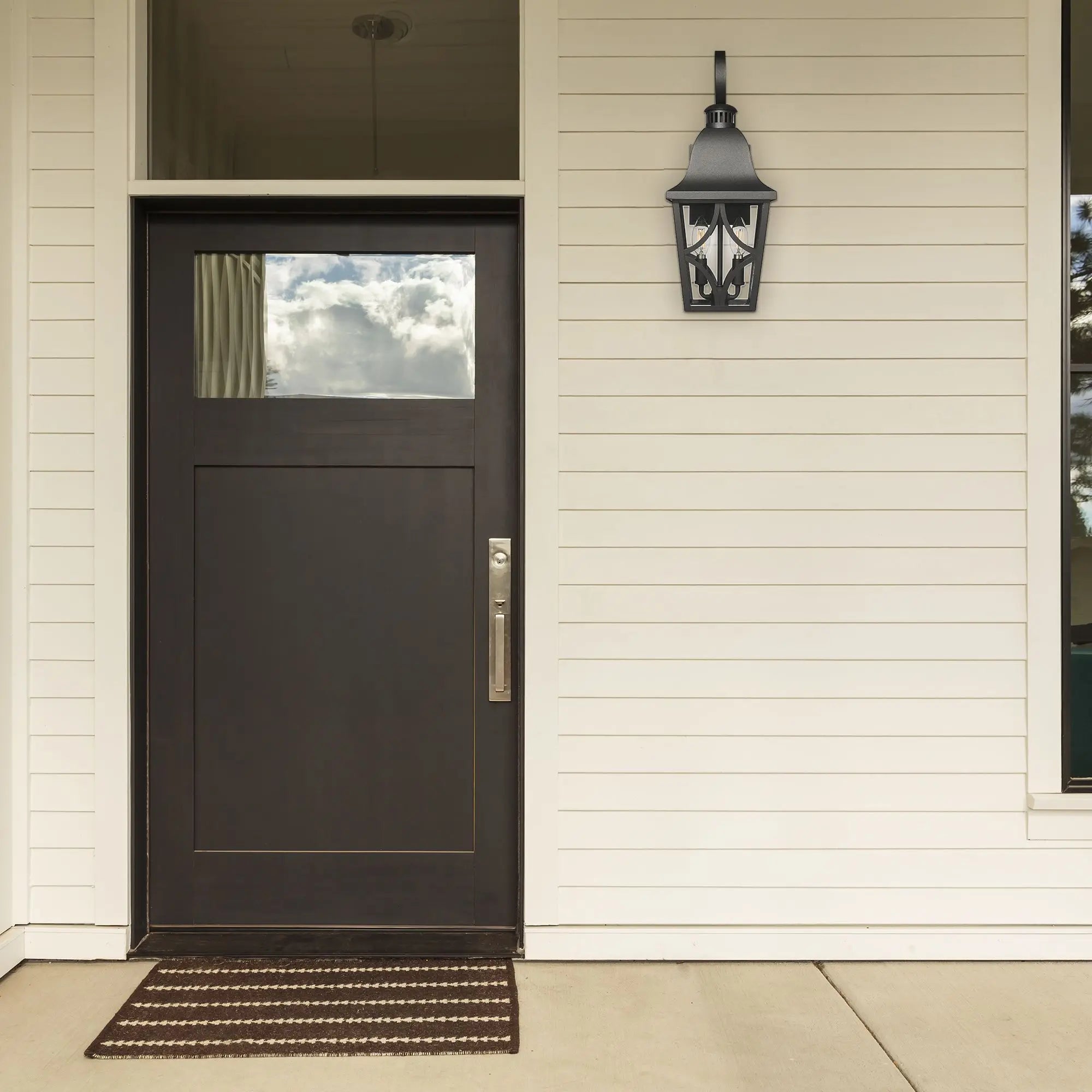 Matte Black Outdoor Wall Lantern - Waterproof Exterior Sconce