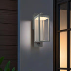 Outdoor Wall Light with Clear Glass Shade Motion Sensor Porch Lamp