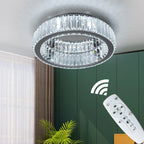 Modern Double-Circle Crystal LED Chandelier