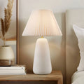 Modern Ceramic Table Lamp with Fluted Shade