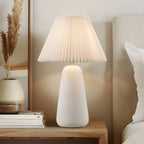 Modern Ceramic Table Lamp with Fluted Shade