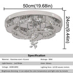 Luxury K9 Crystal Chandelier - Modern Dimmable LED Flush Mount