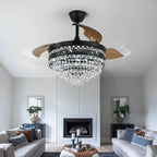 Luxury Gold Smart Ceiling Fan Chandelier - 42"