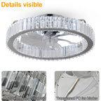 Luxury Crystal Chandelier Ceiling Fan with LED & Remote